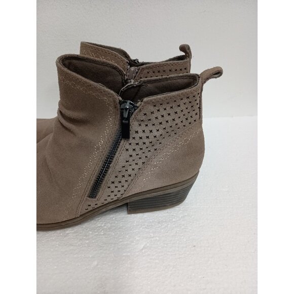 Earth Origins Ankle Booties Womens Sz 9 Tan Suede Naville Comfort Side Zip Shoes - Picture 2 of 12